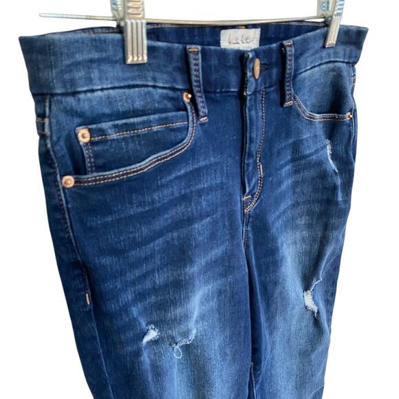 Nicole Miller Jeans Soho High Rise Ankle Skinny Rolled‎ Raw Hem - 4 Excellent - Picture 11 of 14